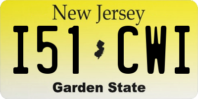 NJ license plate I51CWI