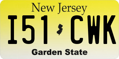 NJ license plate I51CWK