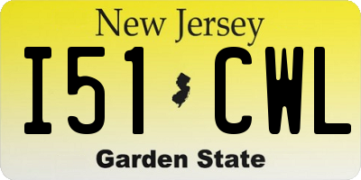 NJ license plate I51CWL