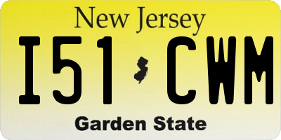 NJ license plate I51CWM