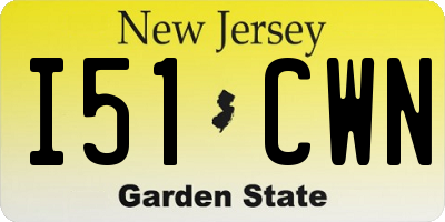 NJ license plate I51CWN