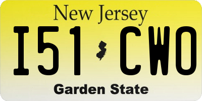 NJ license plate I51CWO
