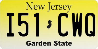 NJ license plate I51CWQ