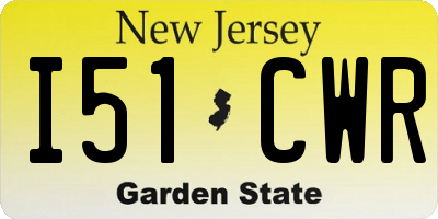 NJ license plate I51CWR