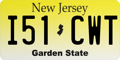 NJ license plate I51CWT