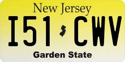 NJ license plate I51CWV