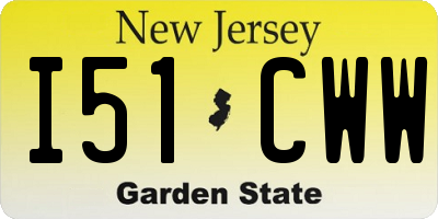 NJ license plate I51CWW