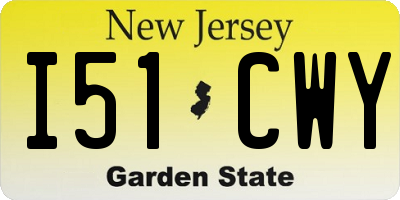 NJ license plate I51CWY