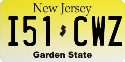 NJ license plate I51CWZ