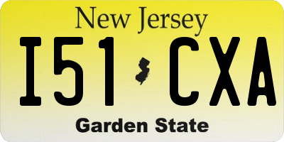 NJ license plate I51CXA