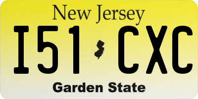 NJ license plate I51CXC