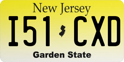 NJ license plate I51CXD
