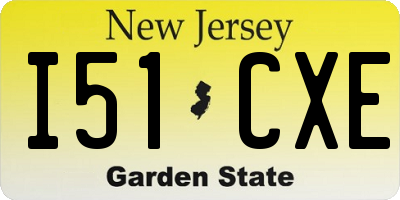 NJ license plate I51CXE