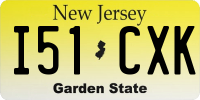 NJ license plate I51CXK