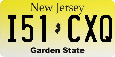 NJ license plate I51CXQ