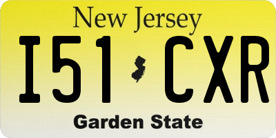 NJ license plate I51CXR