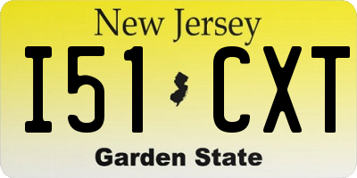 NJ license plate I51CXT