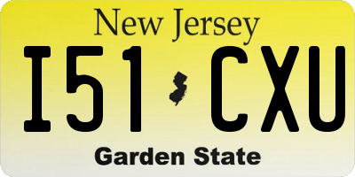 NJ license plate I51CXU