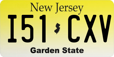 NJ license plate I51CXV