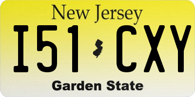 NJ license plate I51CXY