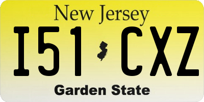 NJ license plate I51CXZ
