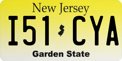 NJ license plate I51CYA