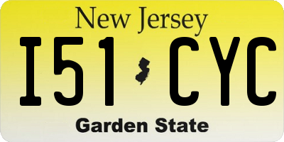 NJ license plate I51CYC