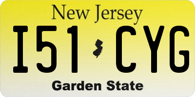 NJ license plate I51CYG
