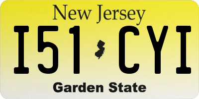 NJ license plate I51CYI
