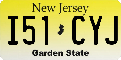 NJ license plate I51CYJ
