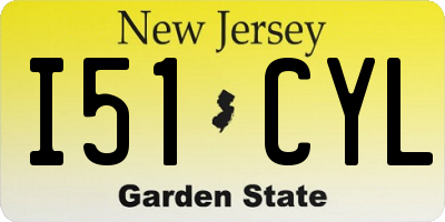 NJ license plate I51CYL