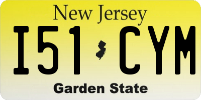 NJ license plate I51CYM
