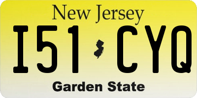 NJ license plate I51CYQ