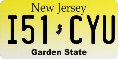 NJ license plate I51CYU