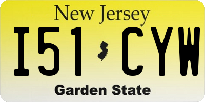 NJ license plate I51CYW