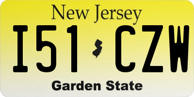 NJ license plate I51CZW