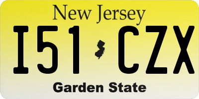 NJ license plate I51CZX