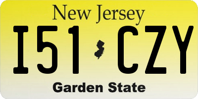 NJ license plate I51CZY