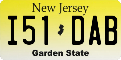 NJ license plate I51DAB