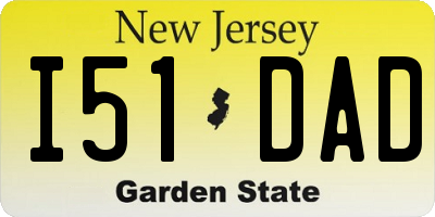 NJ license plate I51DAD