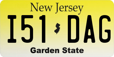 NJ license plate I51DAG