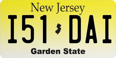 NJ license plate I51DAI
