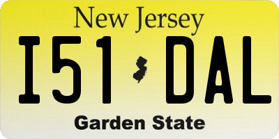 NJ license plate I51DAL