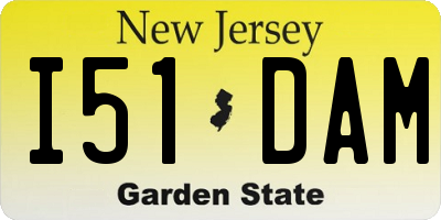 NJ license plate I51DAM