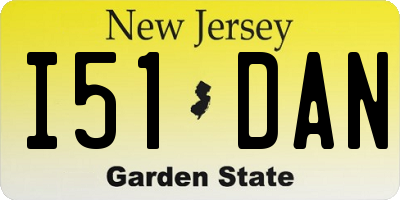 NJ license plate I51DAN