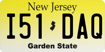 NJ license plate I51DAQ