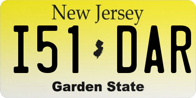 NJ license plate I51DAR
