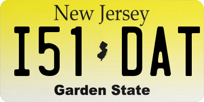 NJ license plate I51DAT