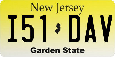 NJ license plate I51DAV