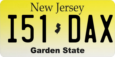 NJ license plate I51DAX